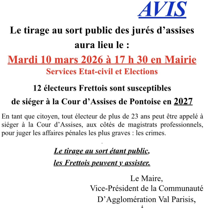 Tirage au sort jurés 2026